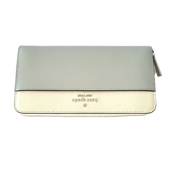 Kate Spade KI365 Madison Large Continental Wallet Colorblock Platinum Clutch - Picture 5 of 6